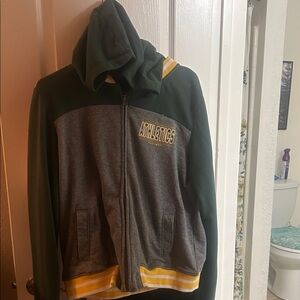 New Era Dark Green and Yellow Zip Hoodie with Oakland Athletics Patch